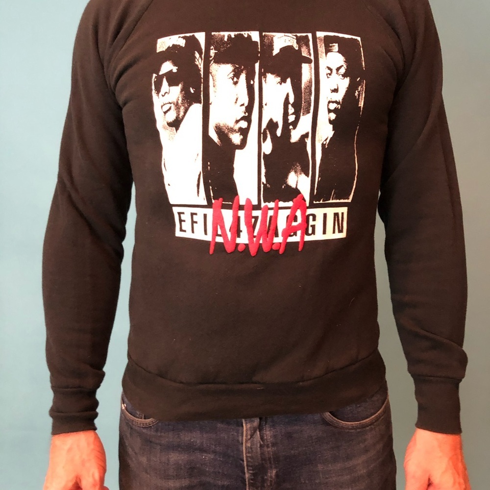 True Vintage NWA SWEATSHIRT ellif4zaggin SCREEN STARS Ice-Cube Eazy-E Dr DRE LG